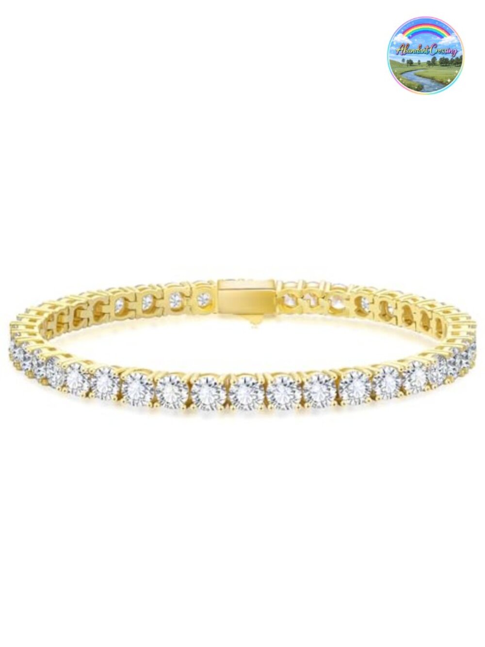 14K Gold Plated Tennis Bracelet 5A CZ Hypoallergenic 7 Inch